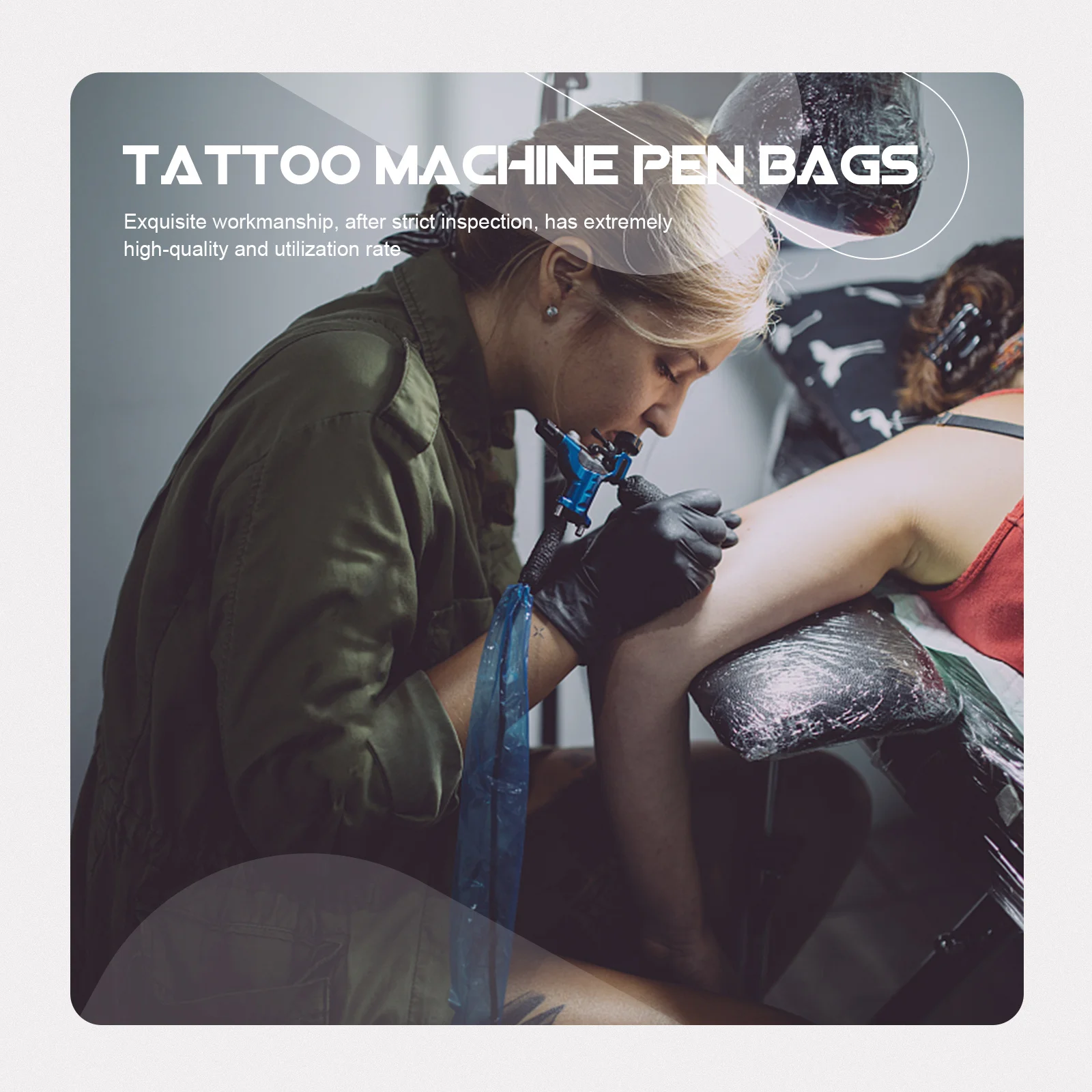 100 قطعة آلة القلم أغطية حماية أكياس القلم القابل للتصرف علبة علامة النظافة الحبر الحساسية حماية الوشم الملحقات #6