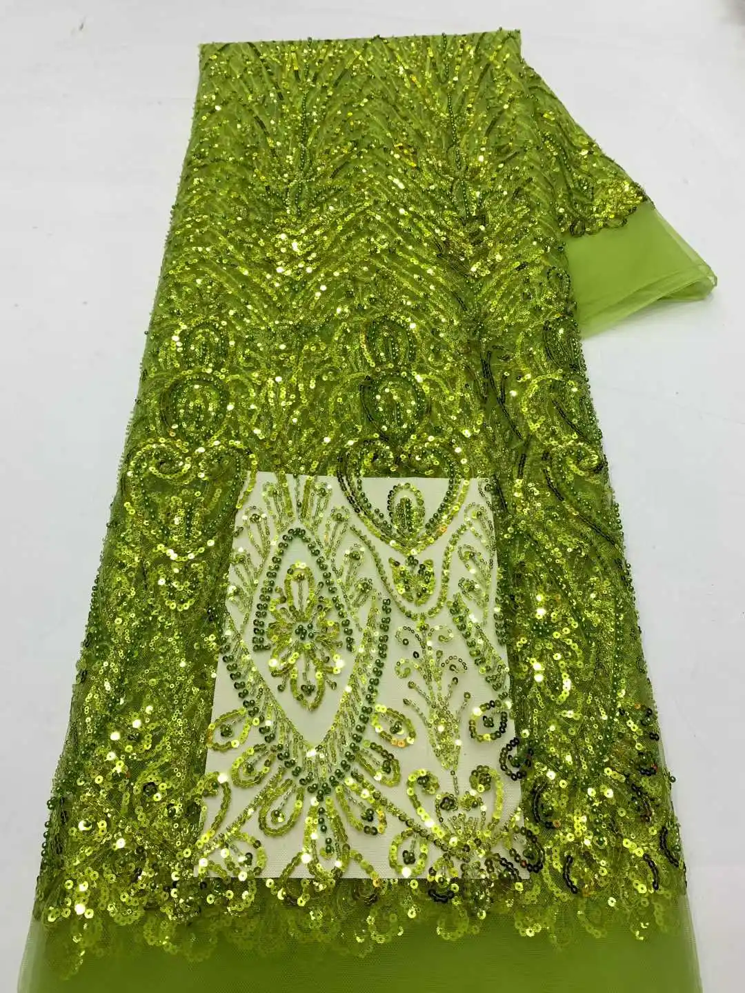 

Excellent Africa Nigerian Sequins Tulle Lace Pretty Hot Sale Elegant French Beads Net Lace Fabric For Wedding Party Dress