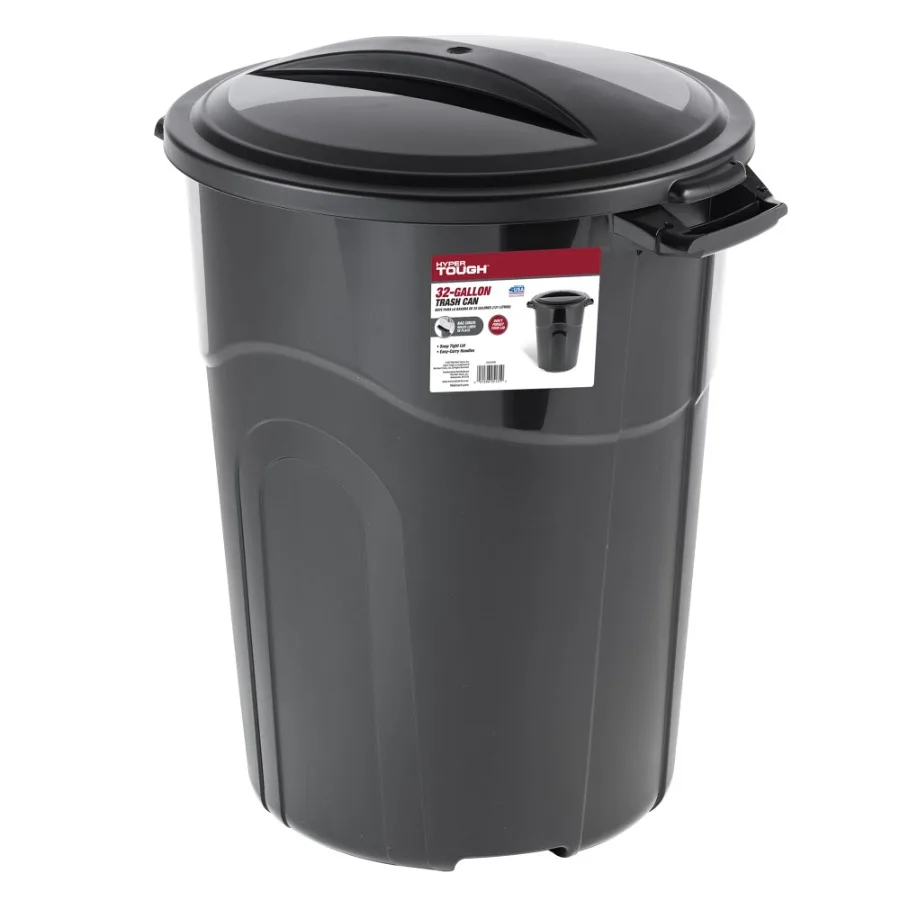 

32 Gallon Heavy Duty Injection Molded Trash Can with Click Lock Lid