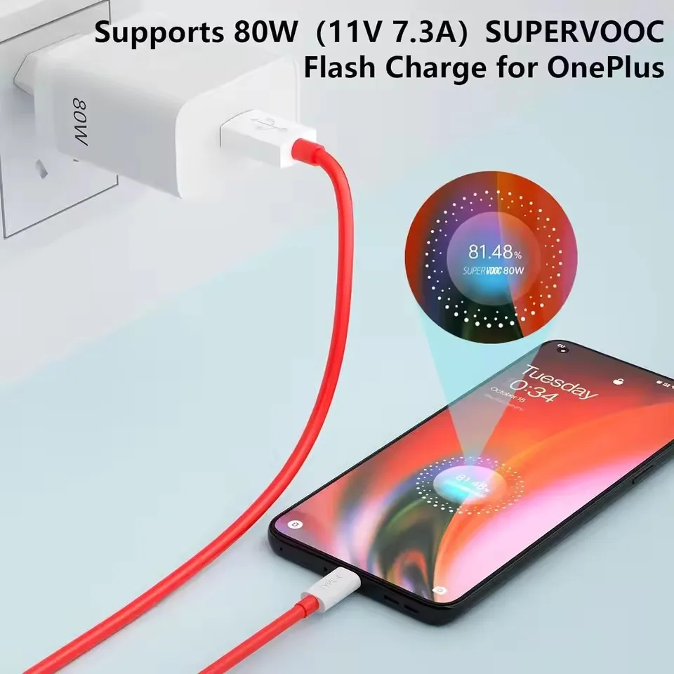 80 واط 100 واط نوع C USB SUPERVOOC 2.0 كابل شحن سريع ل OnePlus 9 9R 10 pro 10R 11 11R 12 13 Nord 2T CE 2 3 Lite N300 Ace 2 2V #5