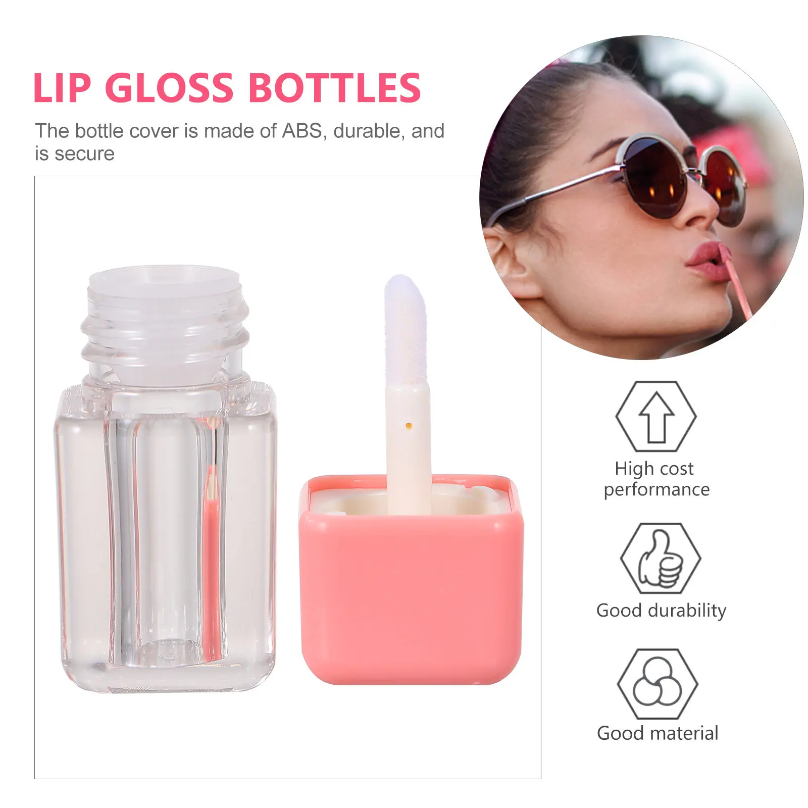 10Pcs Lip Gloss Bottles Mini Portable Lip Balm Tube Durable Plastic Refillable Container for Lips DIY Travel Use