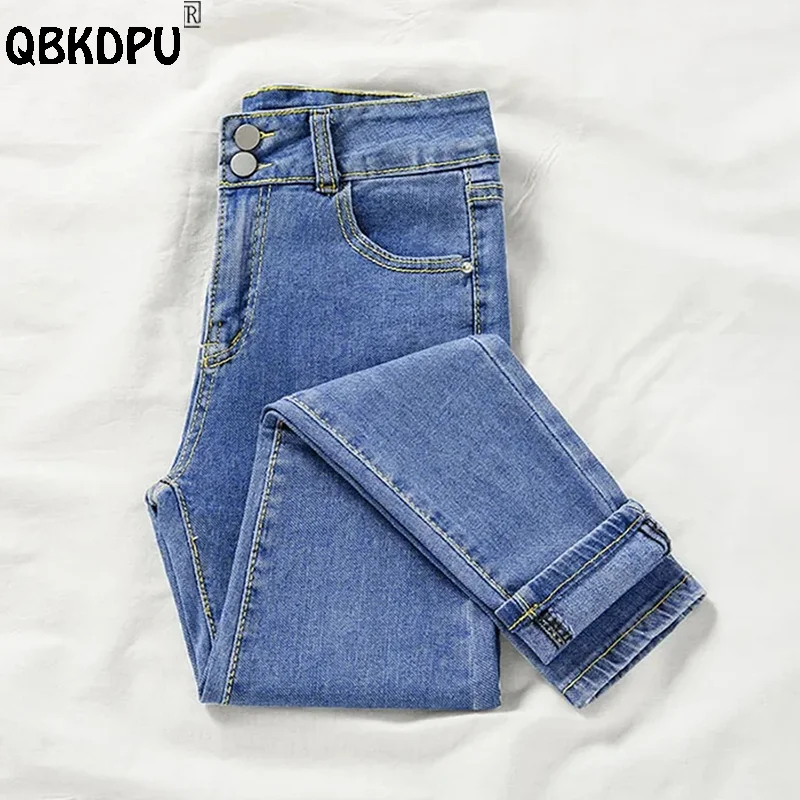 Ankle Length High Waist Pencil Jeans Women Korean Fashion Stretch Skinny Vaqueros 2024 Spring Summer Denim Pants Casual Leggings