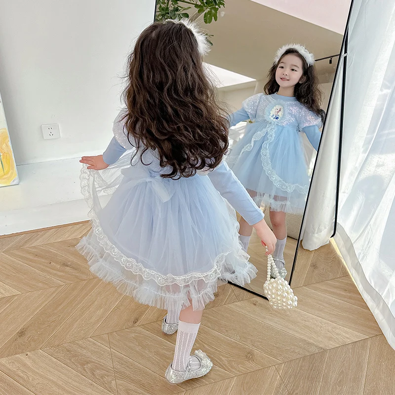 2024 new summer fashion children Aisha cartoon princess dress comfortable skin-friendly fabric trend exotic girl Lolita dress.