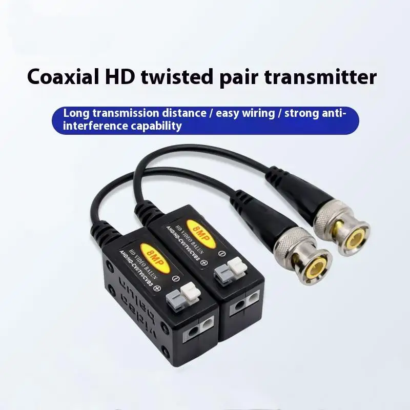 2 шт. UTP кабельные разъемы 8MP витая пара BNC CCTV видео пассивные трансиверы поддержка AHD/CVI/TVI 4K камера Cat5e/Cat6