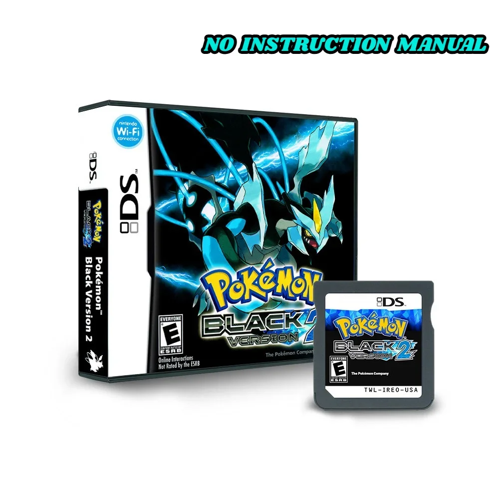 USA Pokemon Zwart en Wit 1 2 Gecombineerde Kaart Gecombineerde Kaart Met Doos Cassette DS Pokemon Game Card voor ds nds 3ds Geen instructie