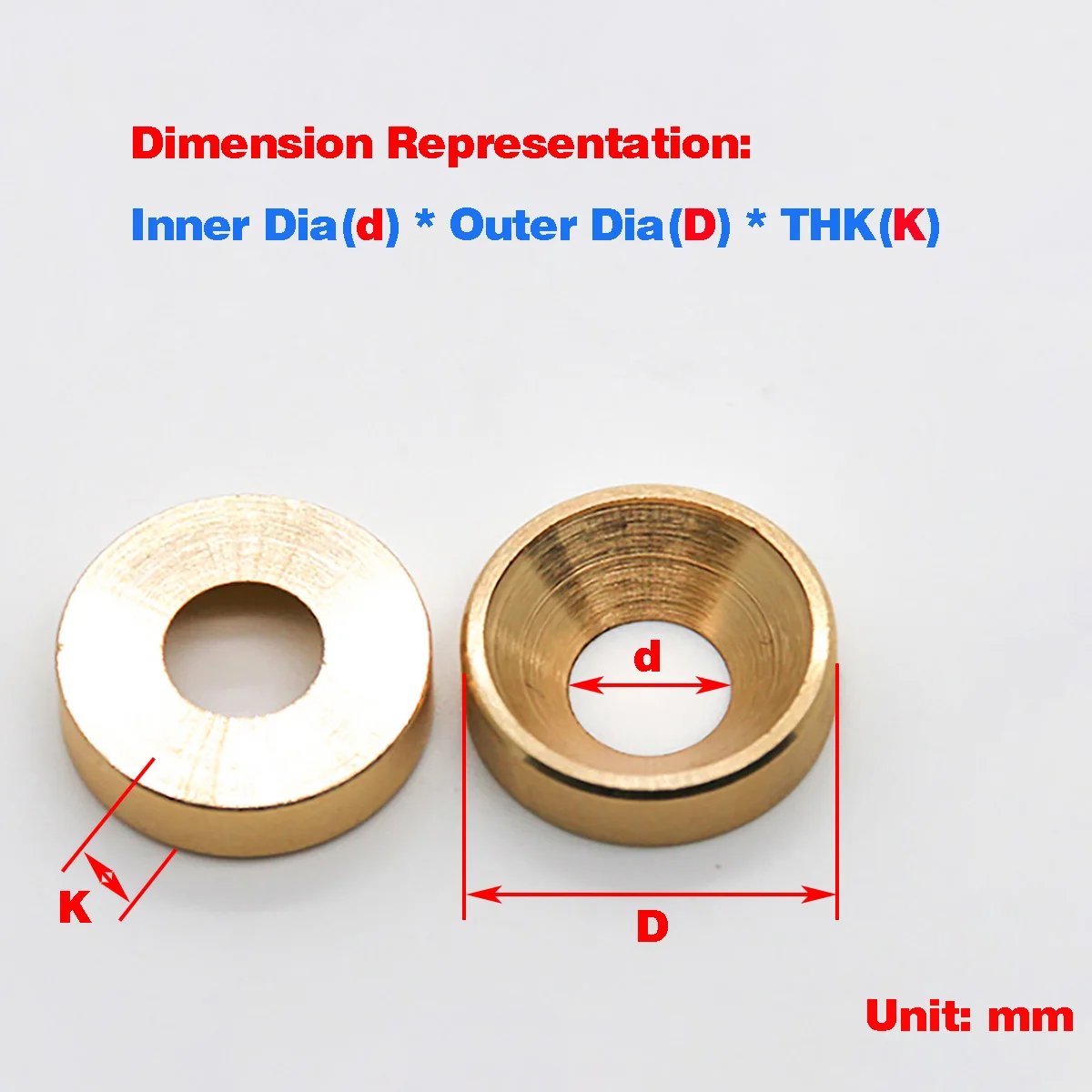 Brass Countersunk Washer/Brass Fish Eye Washer/Solid Recessed Countersunk Screw Washer Metal Meson M3M4M5M6