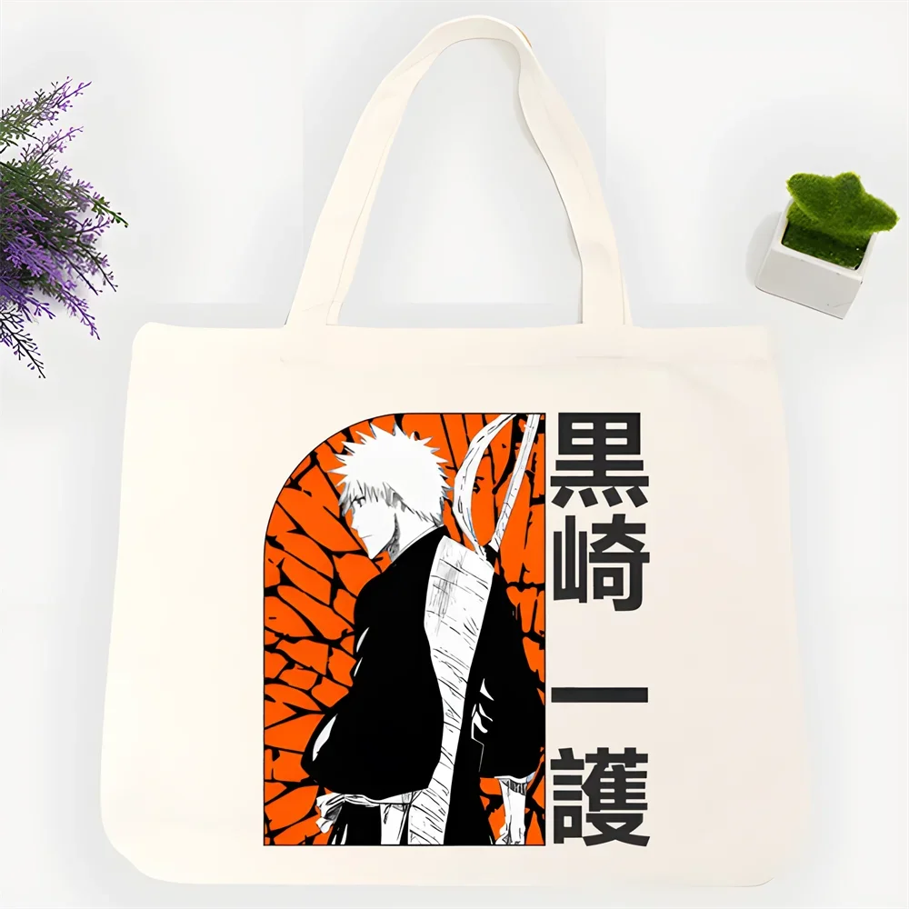 bleached Anime Bleach Zaraki Kenpachi Kurosaki Ichigo Tekkou Skull Shopping Bag Print Original Design Unisex Fashion Travel Bags