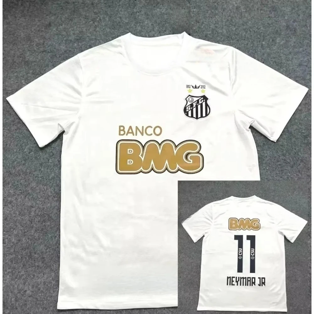 25/26 Vintage Santos Family Fußballtrikot Classic Vintage 11-12 Santossi Family Quick Dry Fußballtrikot Neymar Herrenbekleidung