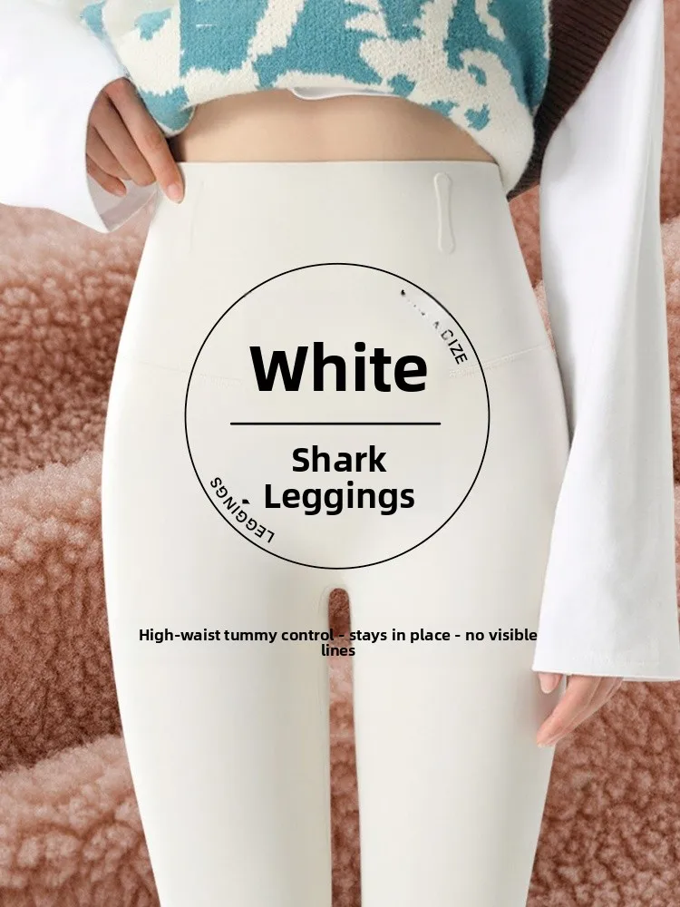 Thiened Fce arkskin Fitn Calças Femininas Cintura Alta Abdômen um Outono Inverno Novo Sle Outerwear Bot