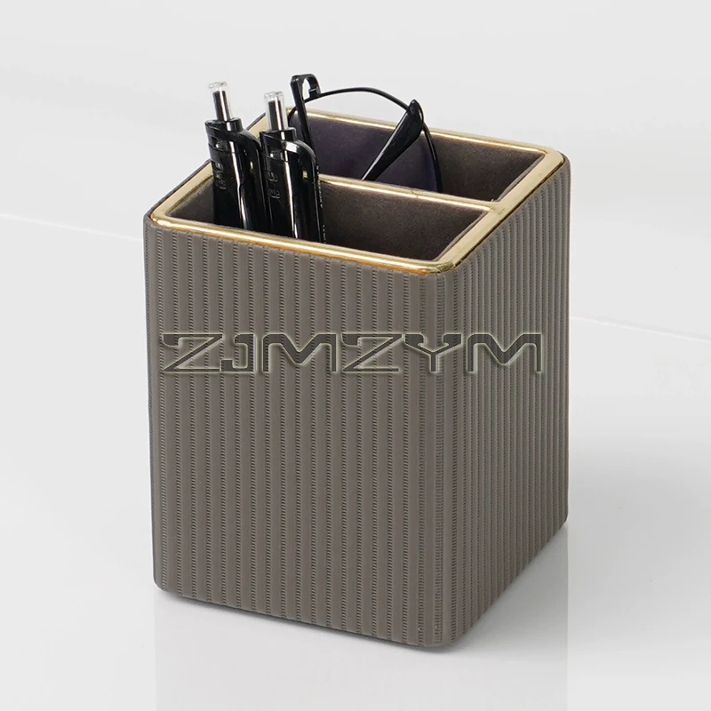 Multifunctional Pen Holder Light Luxury Makeup Desktop Office Organizer Cosmetic Storage Supplies