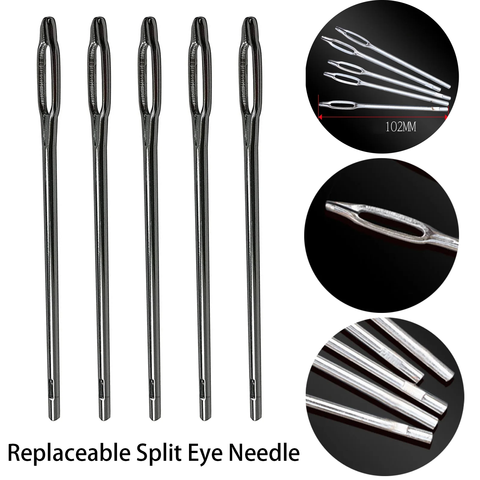 5Pcs Zestaw do naprawy opon samochodowych Zamienna igła z dzielonym uchwytem do wtyczki opon Narzędzie do naprawy opon Praktyczne narzędzie ręczne