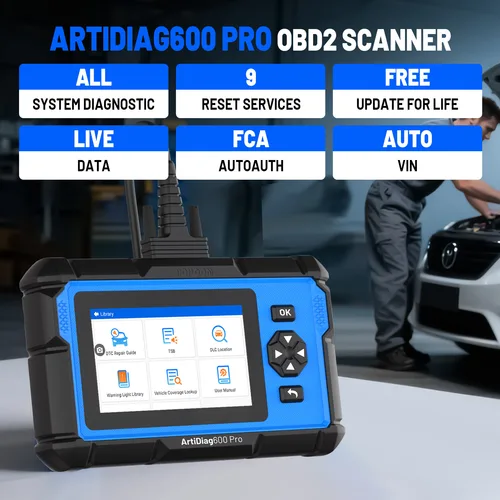 Imagen 2 del producto TOPDON AD600PRO OBD2 escáner herramienta de diagnóstico de coche profesional lector de código de sistema completo 9 servicio de reinicio sin aceite/SAS/ABS por vida