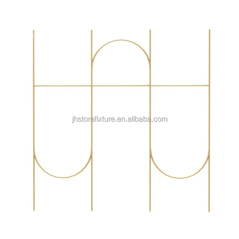 Desain Interior Perlengkapan Toko Ritel, Display Butik Gaun Pengantin, Rak Pakaian Emas, Rak Pakaian untuk Menggantung Pakaian