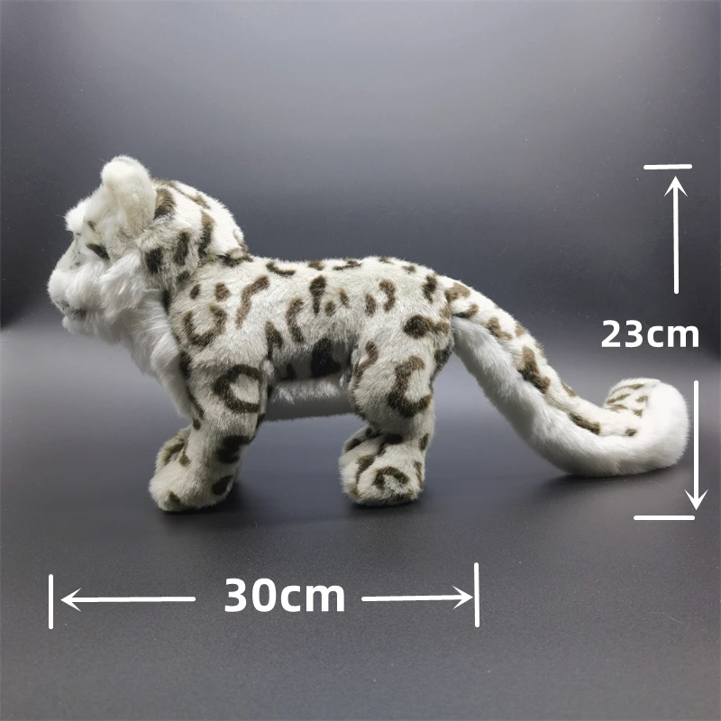 Snow Leopard Plush Toy High Fidelity Cute Snow Panther Plushie Lifelike Animals Simulation Stuffed Doll Kawai Toy Gifts For Kids