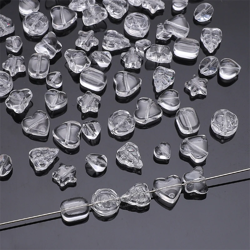 

40pcs Czech Crystal Beads Crystal AB Color Glass Star Heart Leaves Transparent Beads for DIY Jewelry making Necklaces Earrings