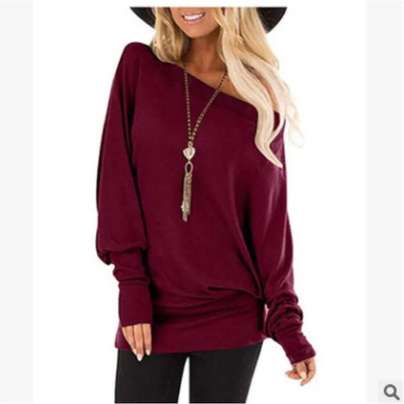 Vintage Harajuku Asymmetrical Long-sleeved T-shirt Women's Tshirt Top Trendy Loose Design Shirt Solid Color Y2k Top Tees Clothes