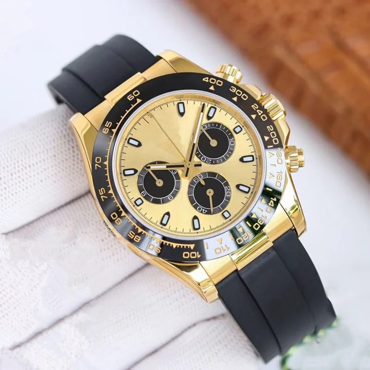 Brand new luxury watch fully automatic mechanical stainless steel ceramic ring waterproof luminous tape steel band watch for men