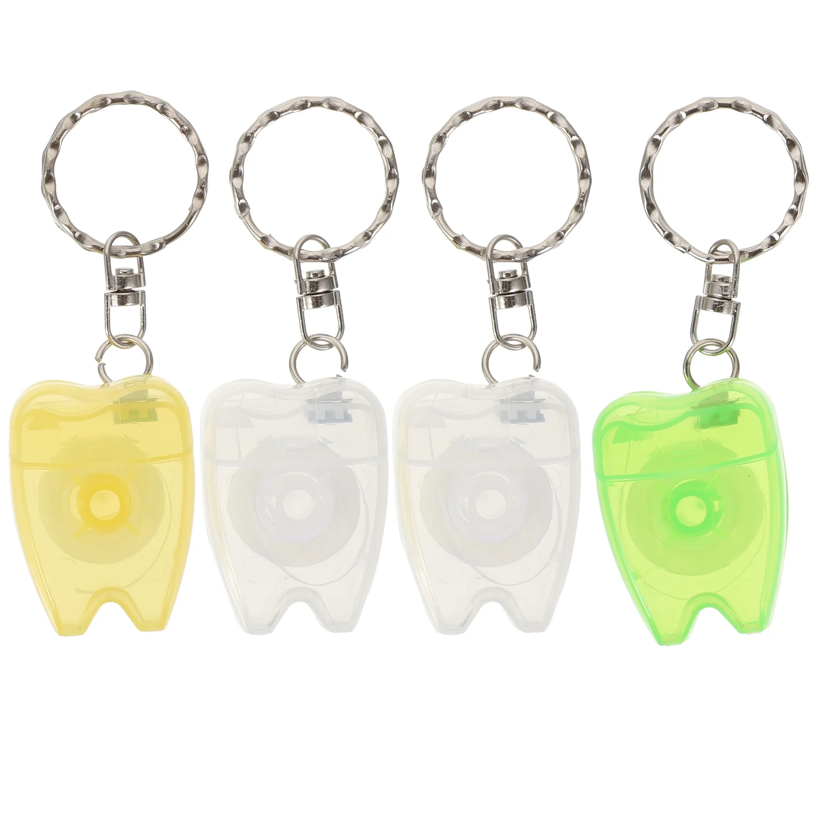 4pcs 15M Dental Floss Portable Keychain Key Ring Floss Stick For Teeth Cleaning Oral Care (Random Color)