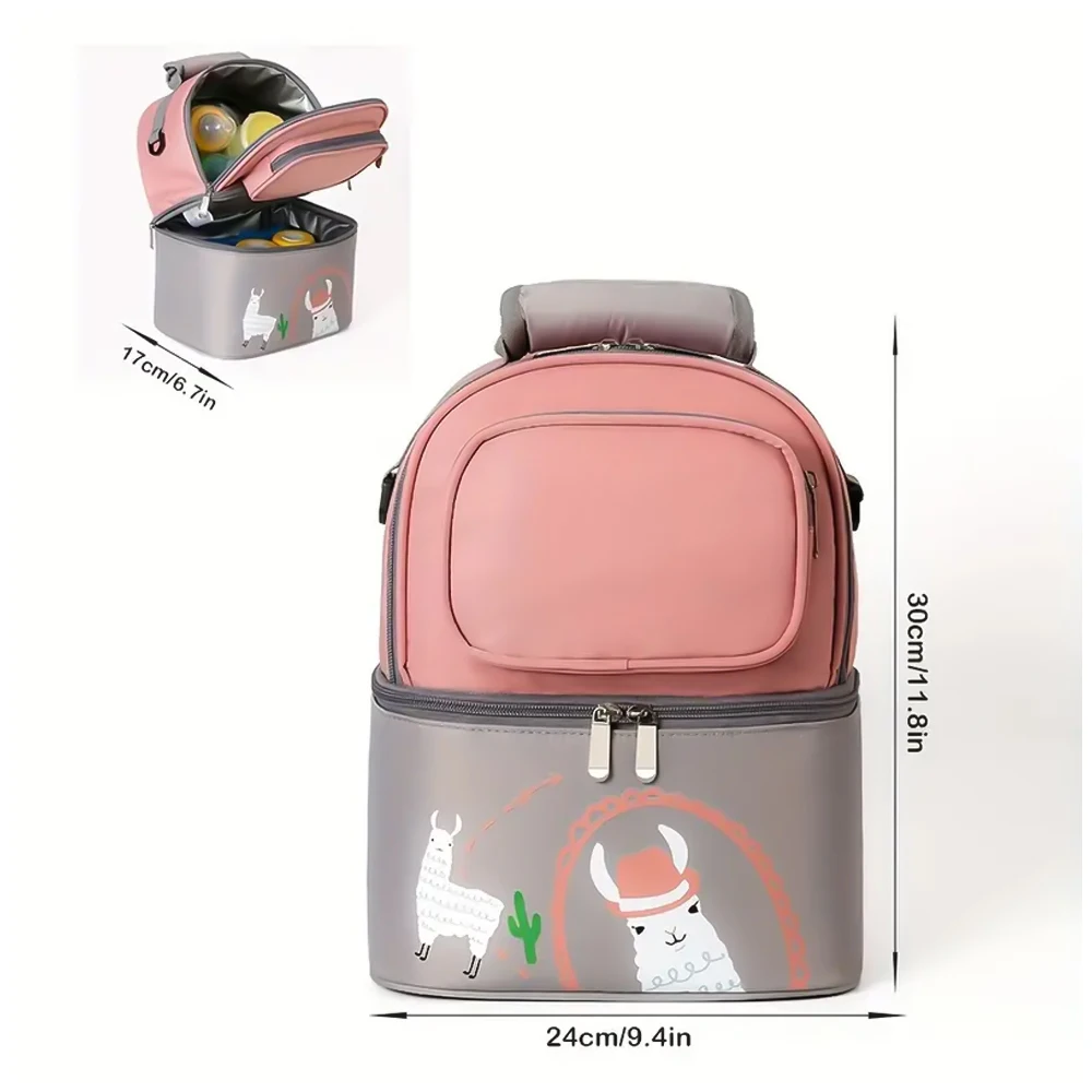 Double Portable Mommy Bag Large Capacity Bottle Insulation Bag Breastmilk Refrigerated Fresh Backpack Multifunctional Mom Bag