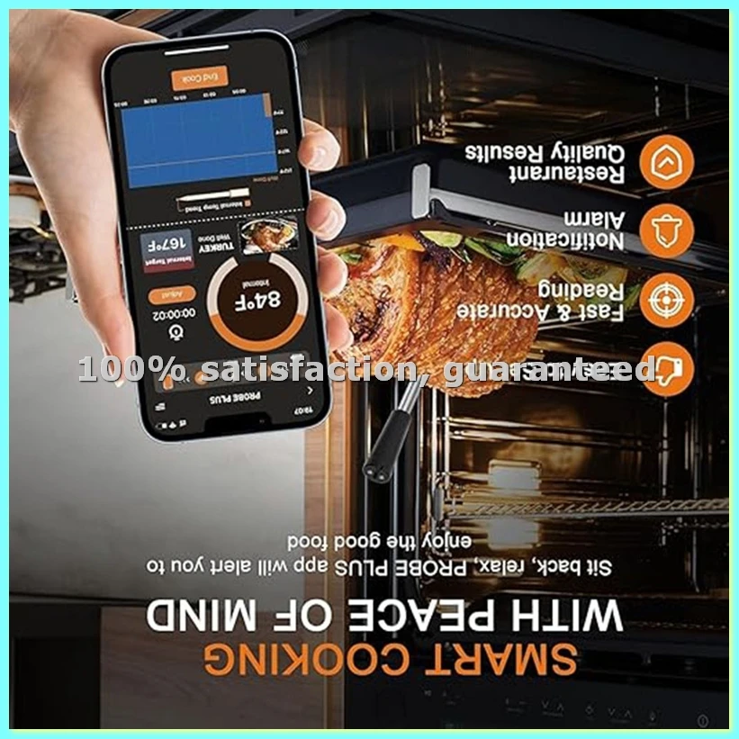 300FT Smart Meat Thermometers Wireless-Bluetooth Meat Thermometers for Grilling and Smoking, Probe Lasts Up to 16 Hours-AD23
