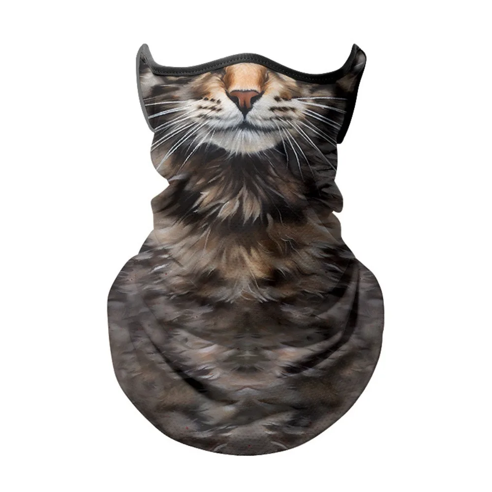New lce Silk Cycling Sunshade Headscarf 3D Animal Face Breathable Full Face Mask 6 Colors Animal Pattern Balaclava Women