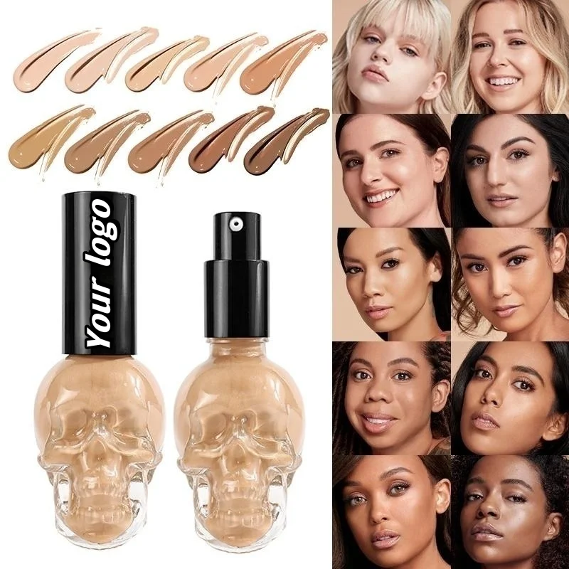 

Free Shipping Makeup Foundation Customize Label Liquid Foundation Long Lasting Full Coverage Creamy Foundation No Brand