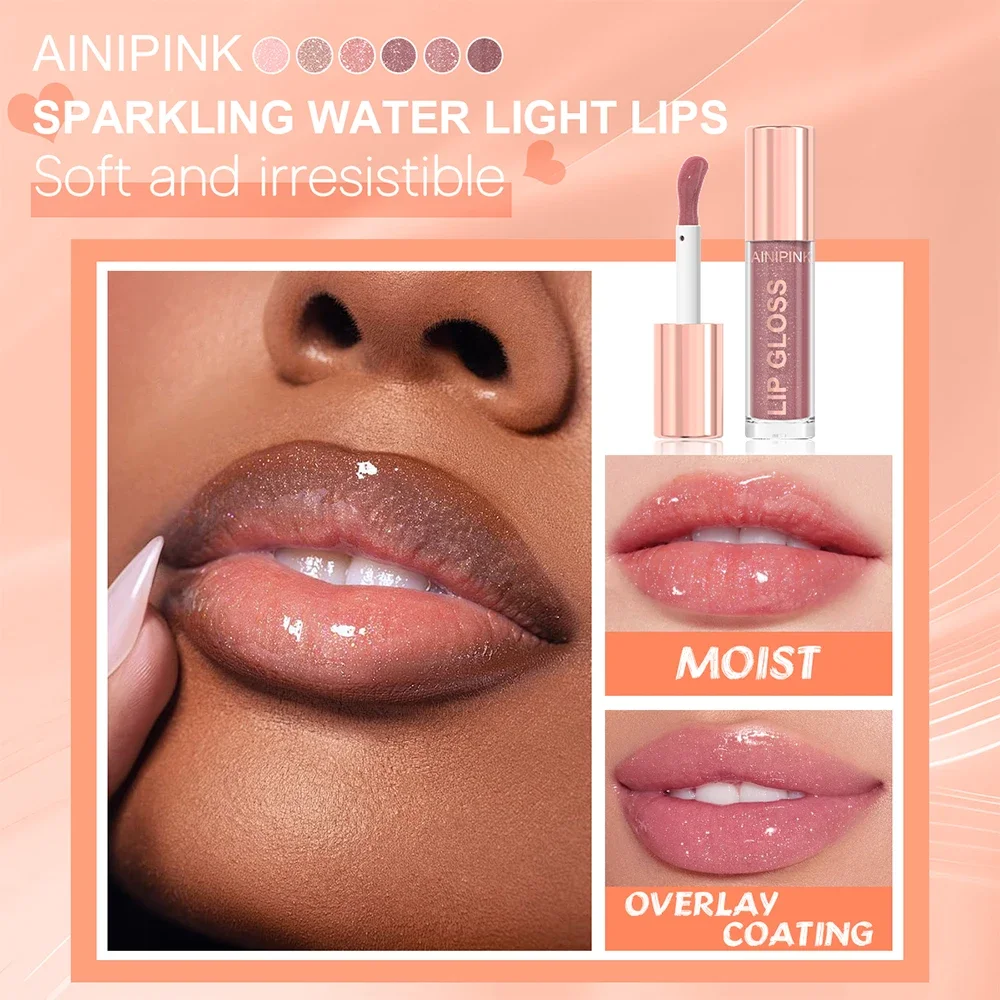 Glitter Lip Gloss Lipstick, Lip Tint Moisturizing Hydrating Long Lasting  Non-Stick Cup Waterproof Nude Lip Plumper High Pigment image 3