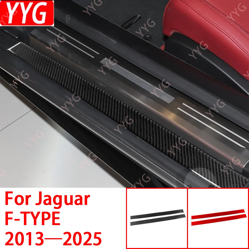 

Compatible with Jaguar F-Type 13–24 Coupe/Convertible Carbon Door Threshold Cover Trim Sticker Kit 2pcs Car Interior Accessories