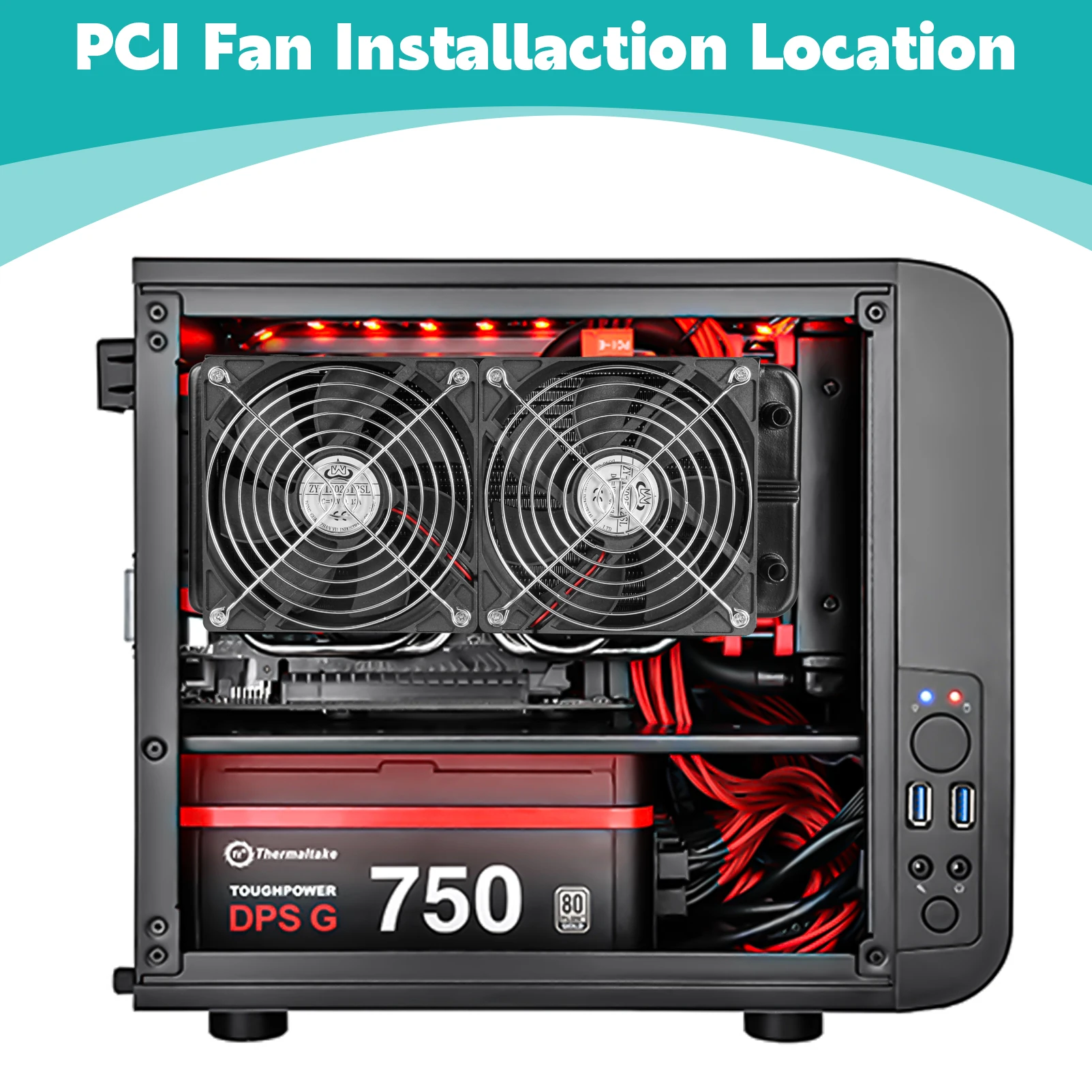 SXDOOL Water-Cooling 240MM Radiator Double Dual 120mm Fan For Computer Water Discharge Radiator  Strong Wind Recommend