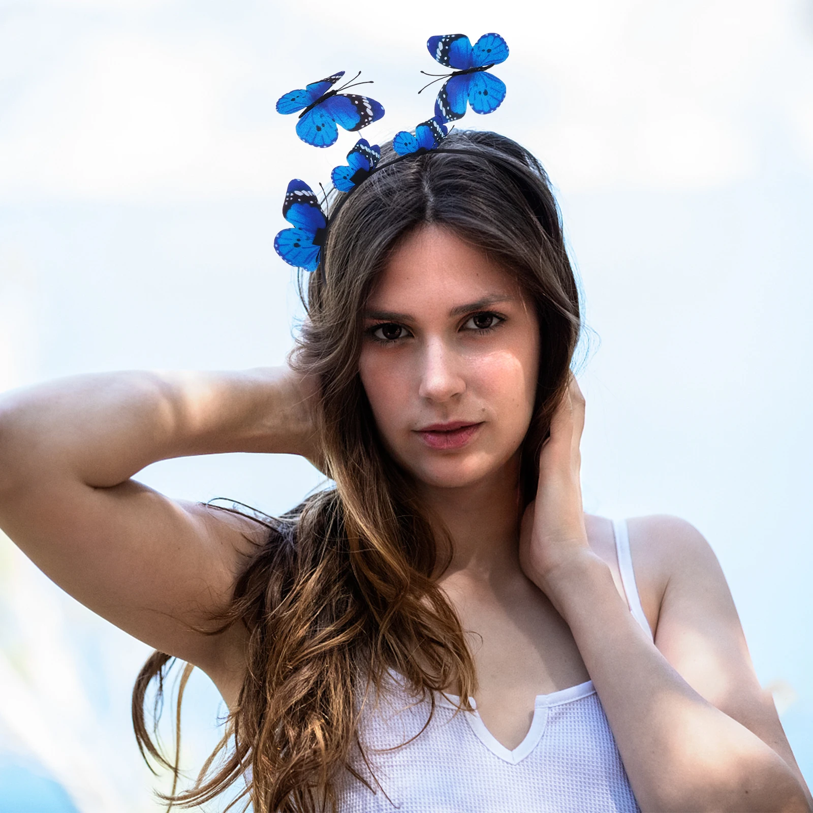 

11pcs Butterflies Gathering Decor 3D Headpiece Prop Clip Set Hair Hoop 3D Butterflies Headdress Hair Clip