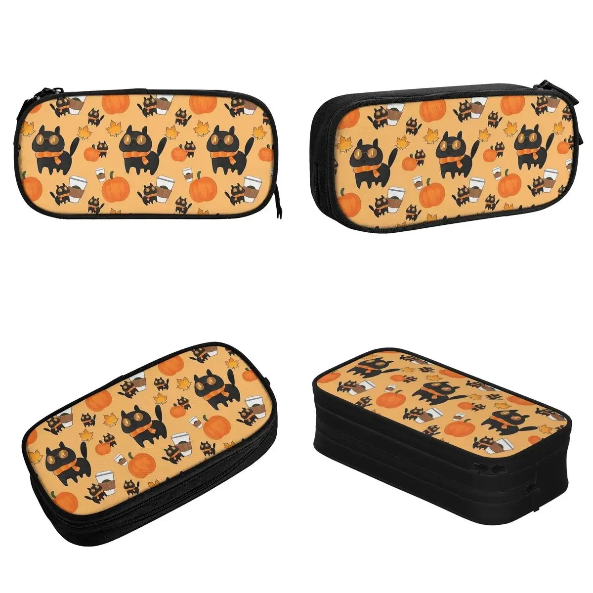 Creative Fall Autumn Pumpkin Spice Pencil Case Pencilcases Pen Box for Girl Boy Bag Students School Gifts Stationery