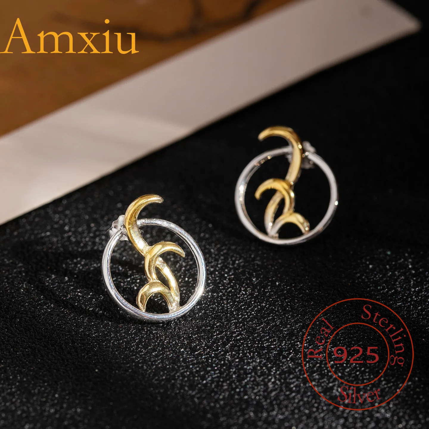 

Amxiu стерлингового серебра 925, дизайн, новый модный китайский стиль, нитевдеватель орхидеи для женщин, простые серьги с цветочным принтом, ювелирные изделия