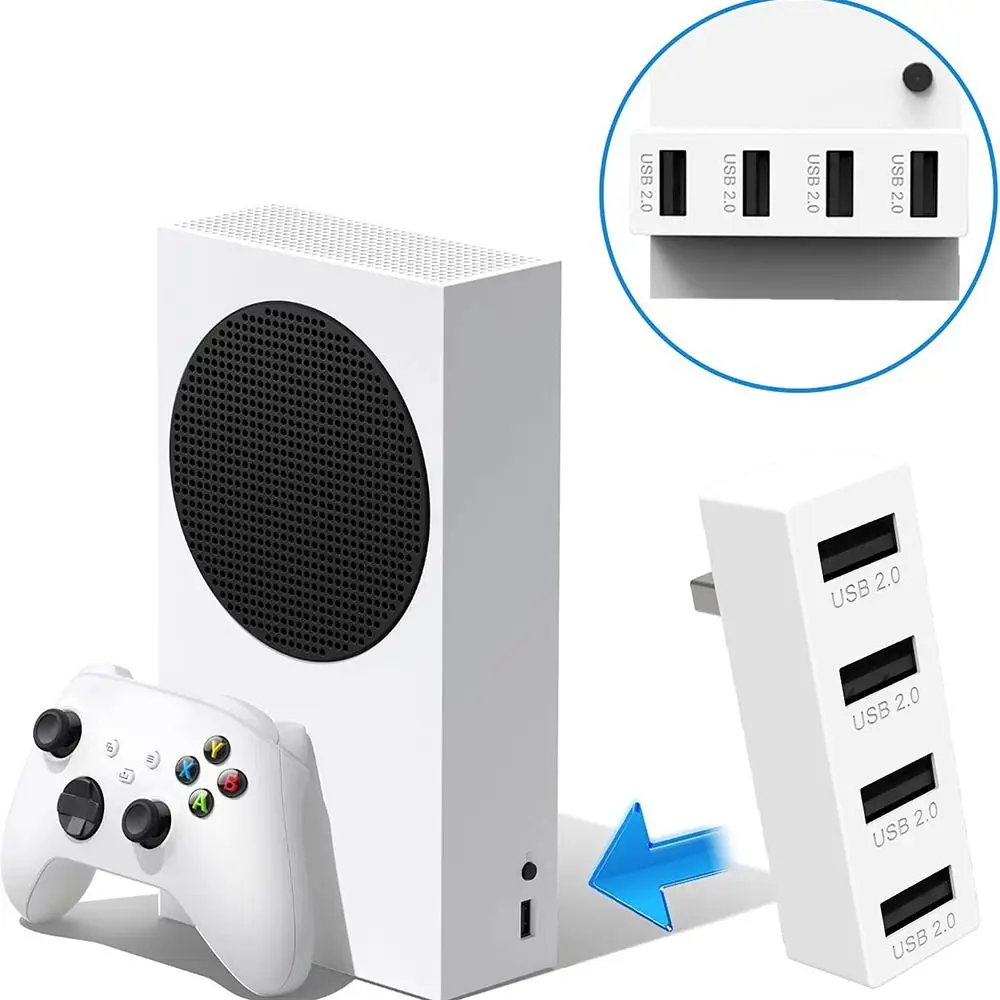 4 porty USB Hub 2.0 dla Xbox serii XSS/XSX, szybki Adapter rozszerzający rozdzielacz Hub na USB