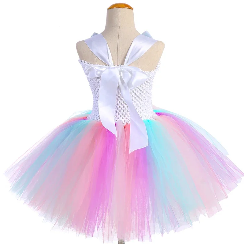 فساتين وحيد القرن على شكل زهور الباستيل للفتيات لحفلات أعياد الميلاد وحفلات الباليه للأطفال وأعياد الميلاد والهالوين زي السنة الجديدة مع W@0Z*