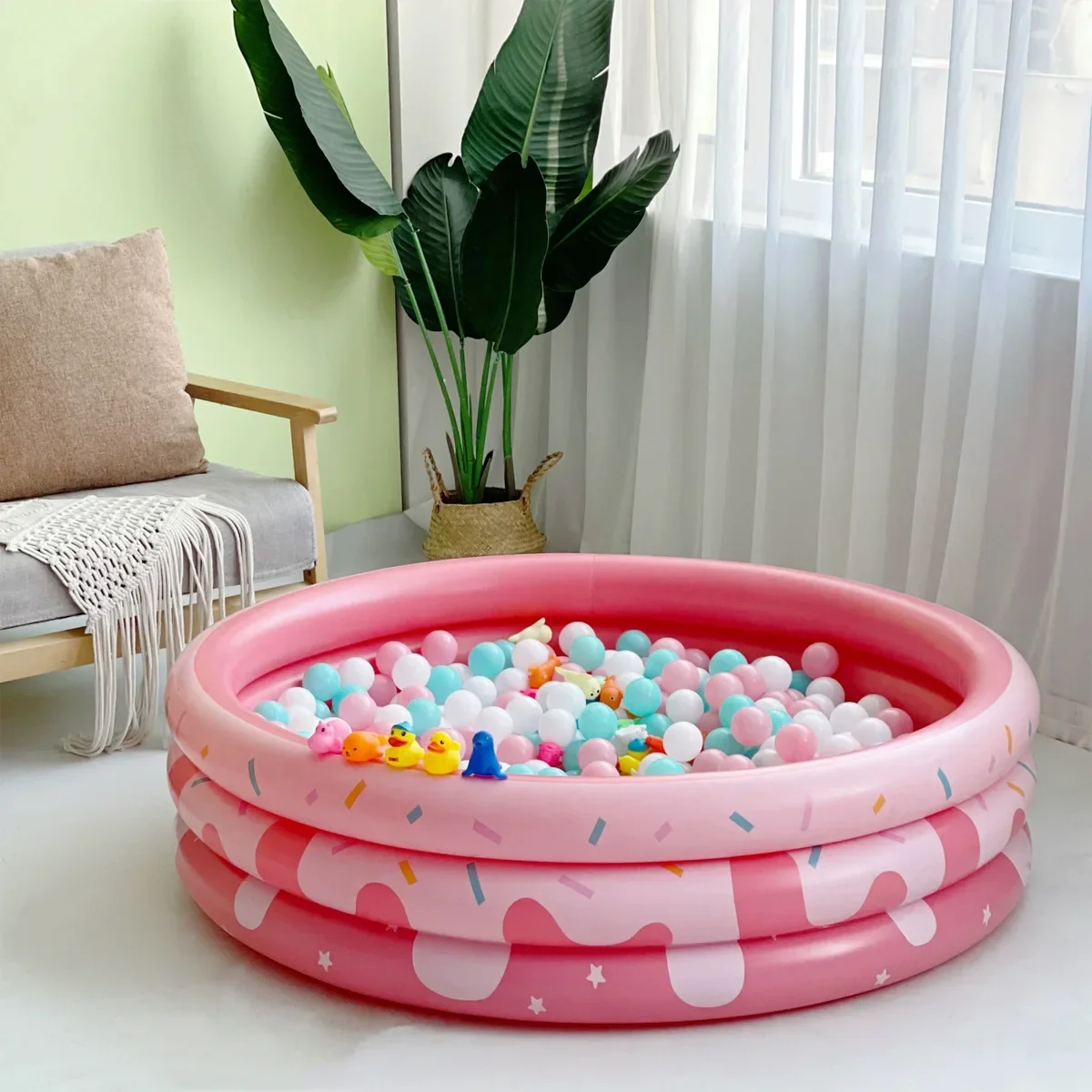 Piscina inflable de plástico grueso para bebés y niños, uso doméstico, piscina de agua familiar, piscina para bebés, piscina de bolas oceánicas