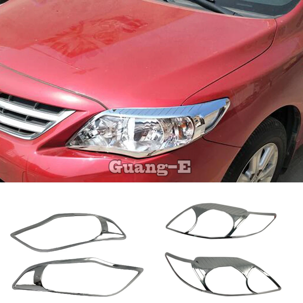 Car Front Head Light Lamp Frame Stick ABS Chrome Cover Trim Stick Frame For Toyota Corolla Altis 2008 2009 2010 2011 2012 2013