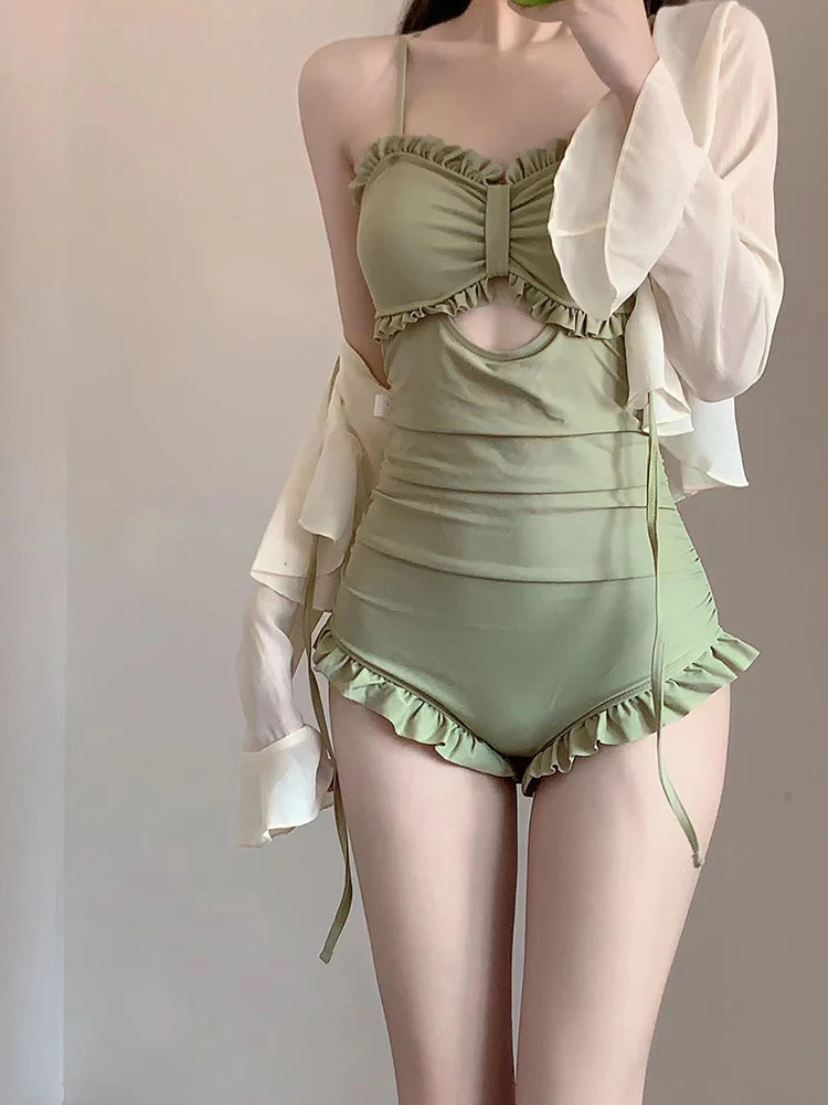 

Conservative Sle Women's Swimsuit Fairy T Two-Piece Set iny One-Piece Cover-Up Korean Ins Pure Desire Internet Celebri...