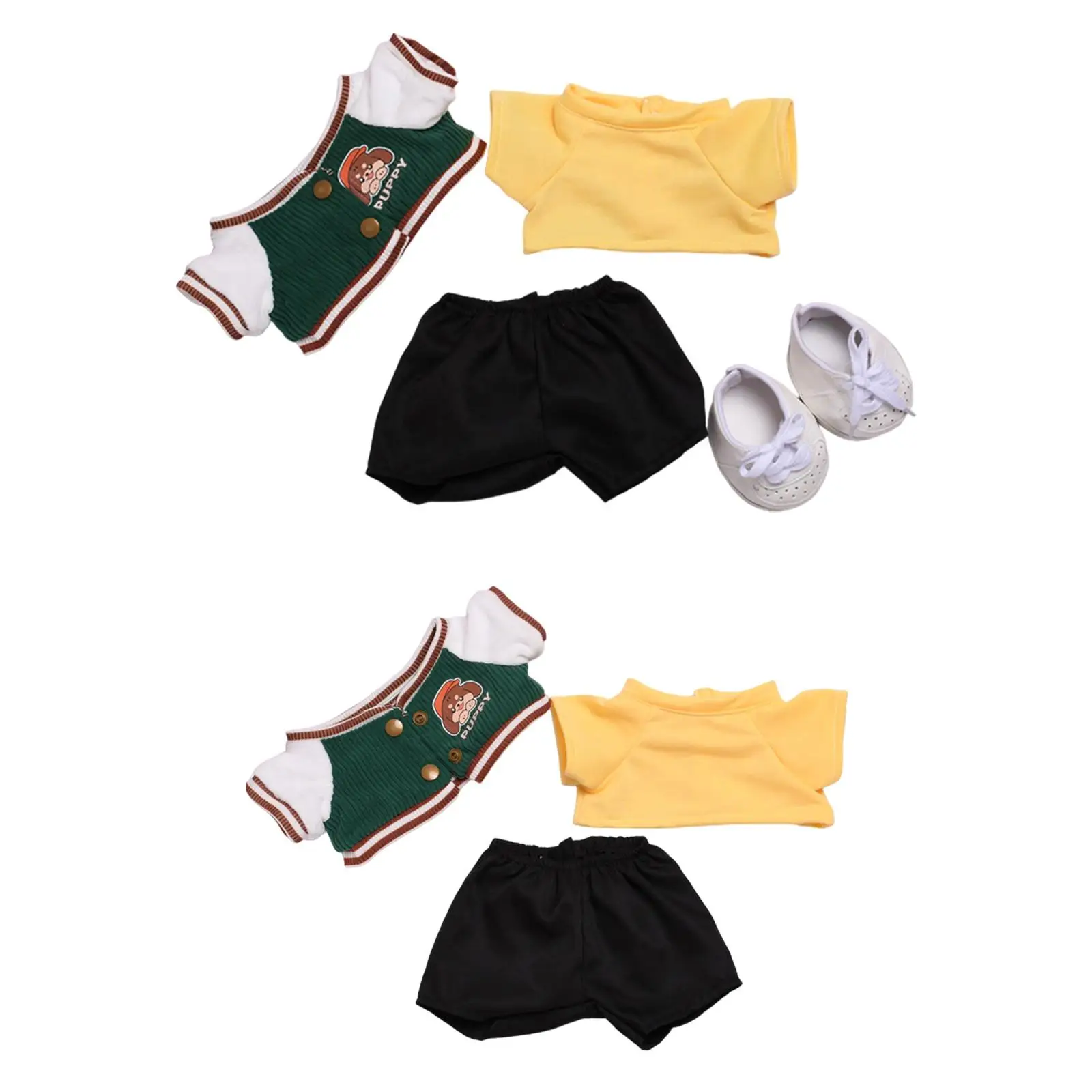 ملابس دمى قطيفة، ملابس حيوانات محشوة، DIY، فستان، موضة، سترة بأكمام قصيرة وبنطلون بدلة بيسبول لطيفة