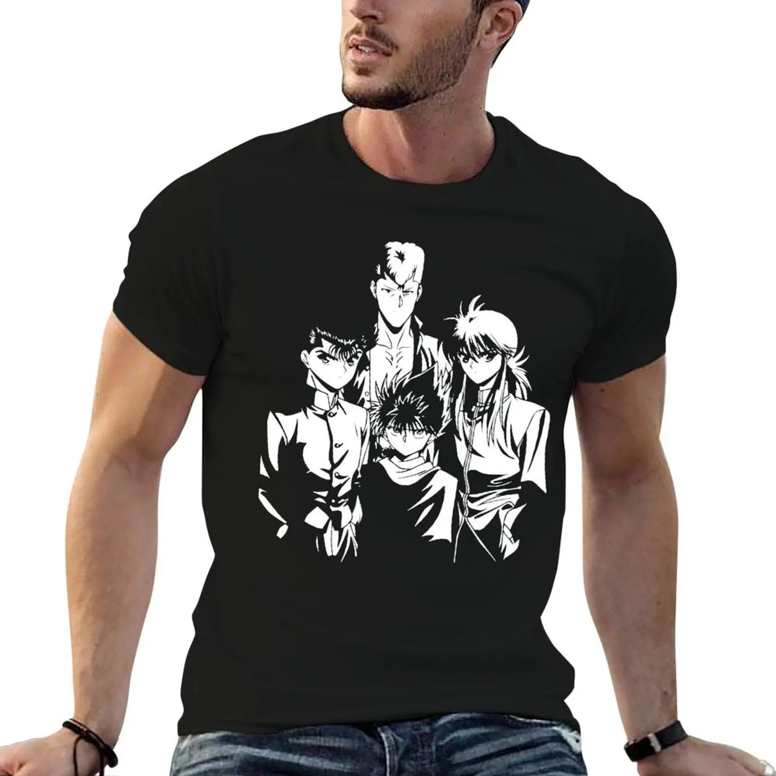 Smart Calculation Spirit World Detective Investigating Main Characters Hakusho Art Yuyu Anime Gift F T-Shirt