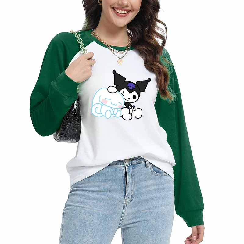 Kuromi Sleep Tops Hoodie Pullovers Start Of School Season Sweatshirts Ladies Hoodies Clothes Long Sleeves Top Lounge Clothing