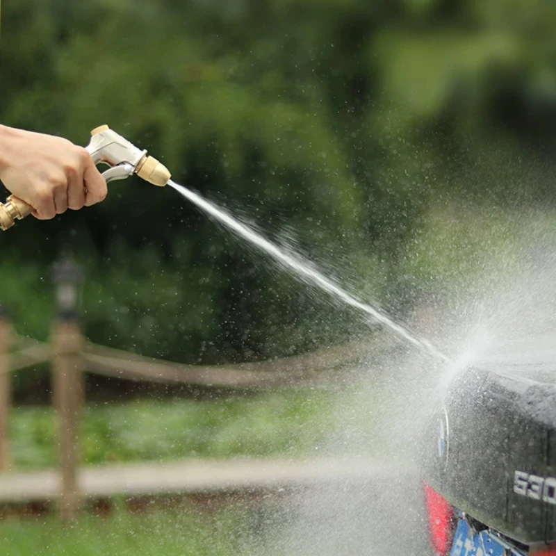 Car High Pressure Water Spray Gun Metal Brass Nozzle Garden Hose Pipe Lawn Car Wash Sprayer Sprinkler Car Wash Tool Water Guns