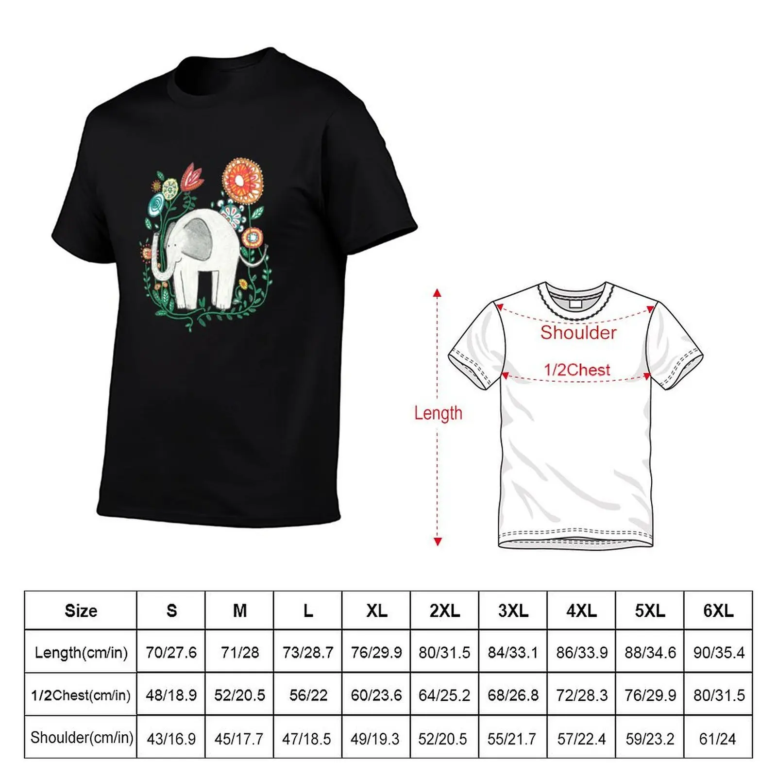 Elephant Among Flowers T-Shirt vintage clothes cheap stuff compression shirt men
