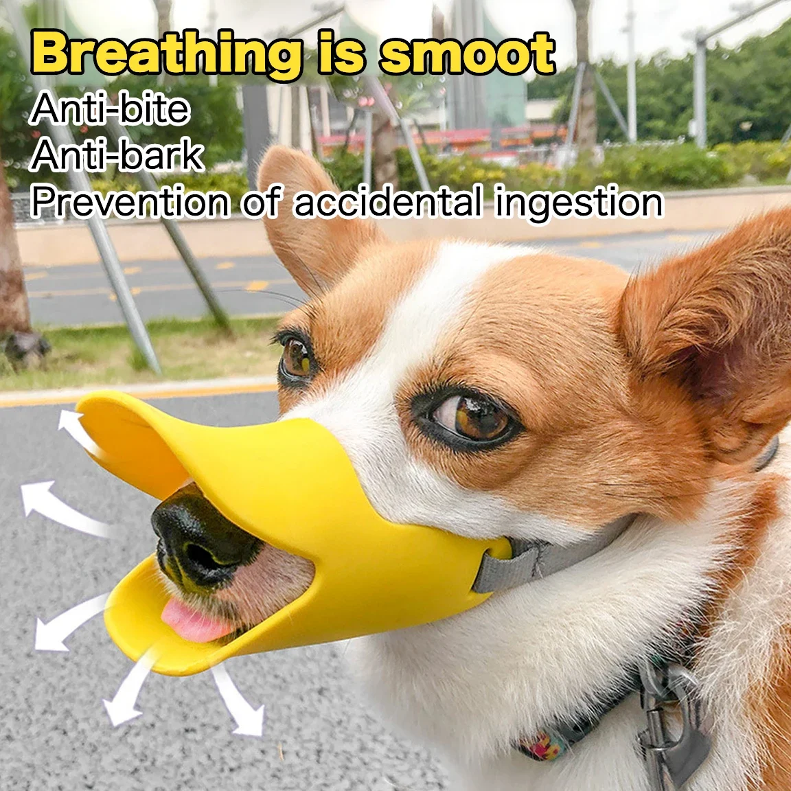 Anti Bite Breathable Dog Muzzle Pet Soft Silicone Duck Mask for Small Large Dog Anti-bark Safe Training Mouth Muzzle Accessories