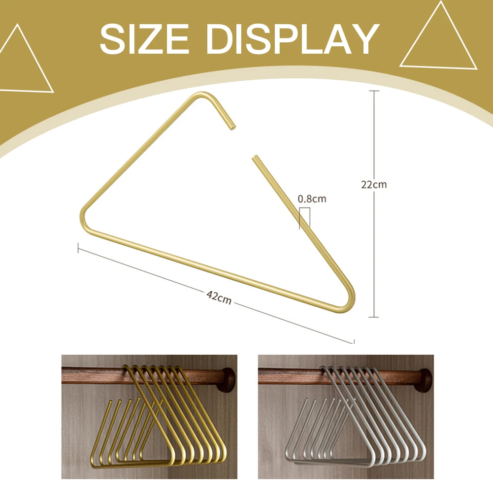 5 grucce triangolari in metallo in alluminio massiccio per cappotti, pantaloni, sciarpe, stendibiancheria, scaffali per guardaroba
