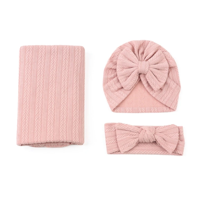 3 stücke Baby Bowknot Babys Erhalten Decken Hüte Stirnbänder Fotografie Requisiten Set für Mädchen Jungen Dusche