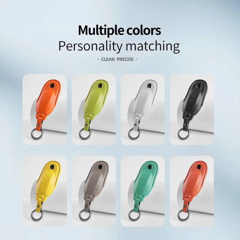 Alcantara Applicable pour Porsche chèvre porte-clé Panamera Cayenne Macan Taycan 911 718 voiture télécommande clé sac