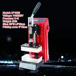 1 Ton Heat Press Machine 6*12cm 2.4*4.7inch Manual Rosin Press Easy Operate Portable Dual Heating Plates Oil Extractor CH2034