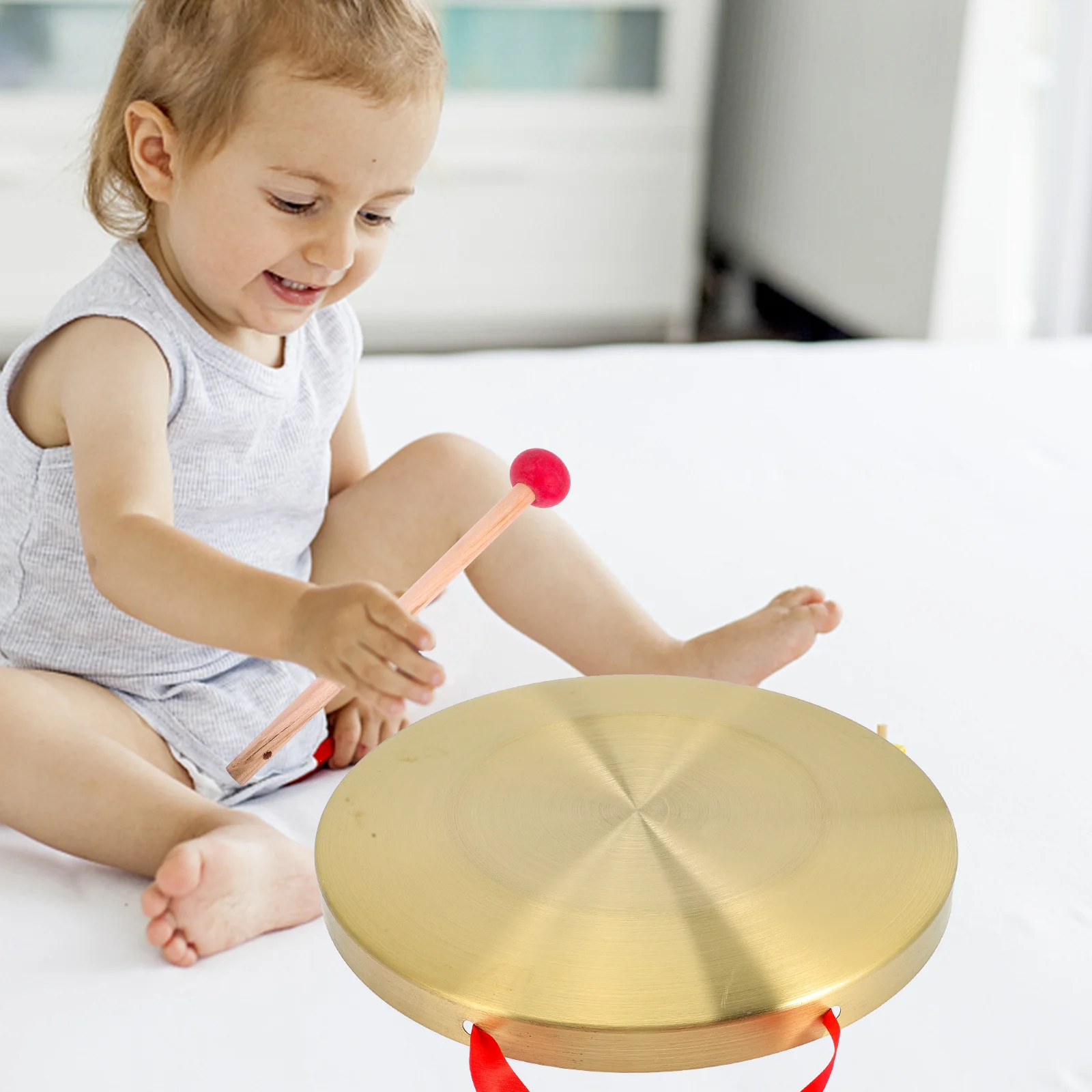 

Percussion Gong Child Kids Musical Instruments Large Jingle Bells Copper with Hammer