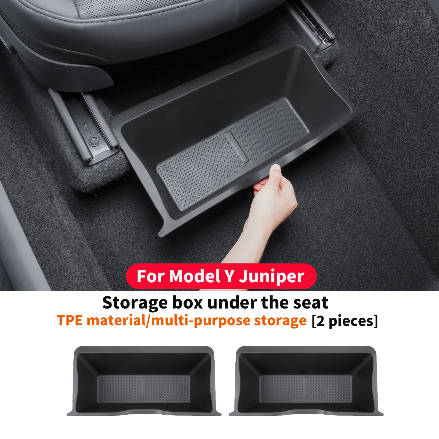 

Ящик для хранения сидений Tesla Model Y Juniper, ящик для хранения сидений, ящик для салона автомобиля. Не влияет на регулировку трека сиденья, 2 шт.