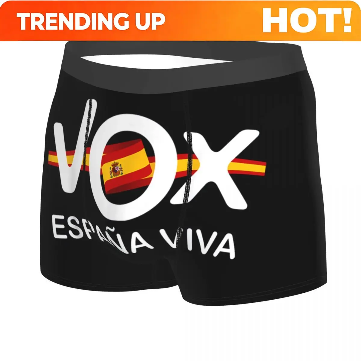 Custom Cool Espana Viva Vox Boxers Shorts Panties Male Underpants Comfortable Spain Flag Briefs Underwear